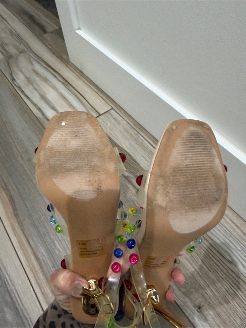 Cape Robbin Clear Sandals with Multicolor Stud Accents - Picture 5 of 5